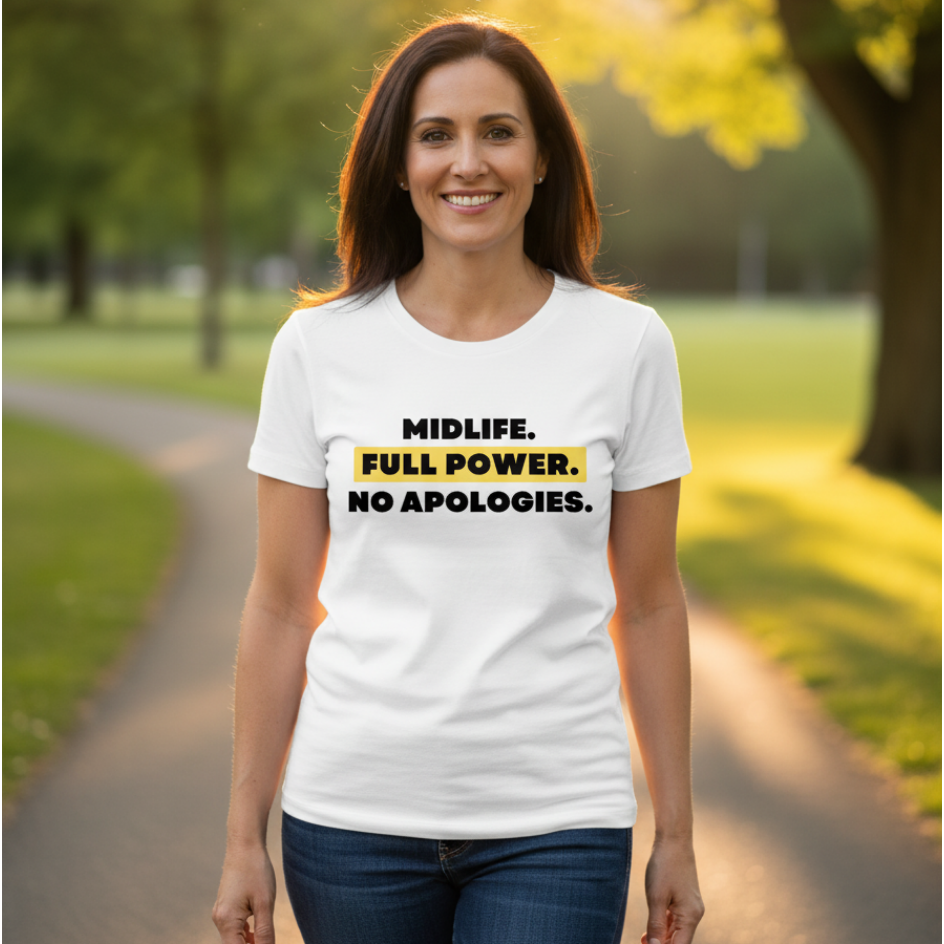 More Adventures™ “Midlife. Full Power. No Apologies.” Unisex Tee